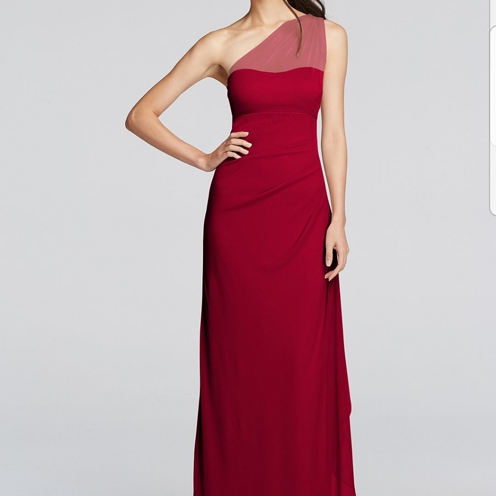 David's Bridal one shoulder dress